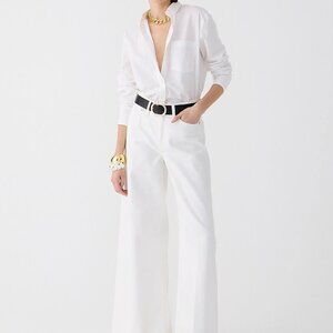 J.Crew High-rise superwide-leg jean in white - 29